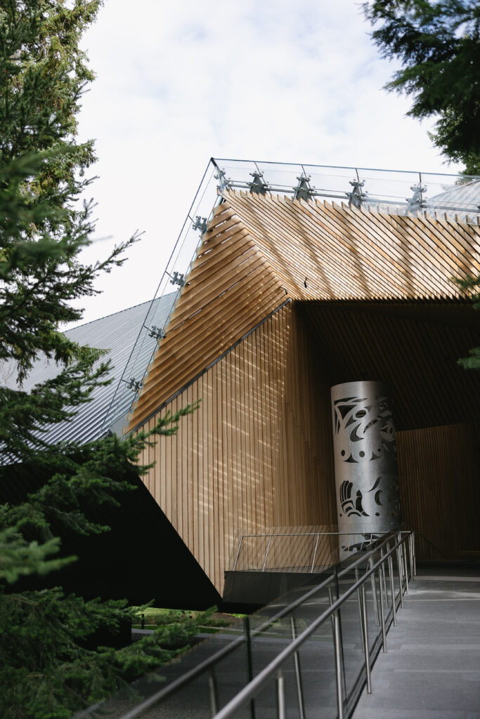 entrance to audain art museum wedding